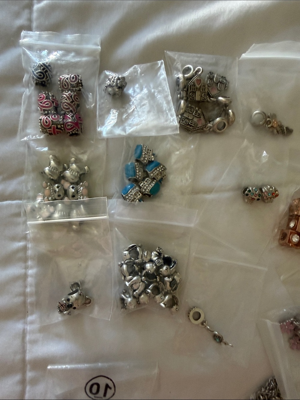 Lot of (50) bags of Silver Bead Charm Mix - Accents for jewelry making
